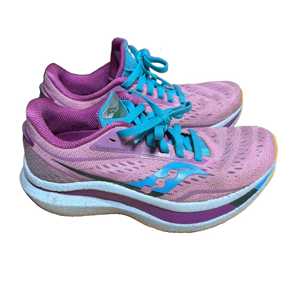 Saucony Endorphin Speed Womens Sz 5 Running Shoes Pink Blue S10597-26 Low Top
